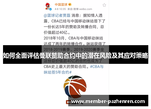 如何全面评估曼联赞助合约中的潜在风险及其应对策略